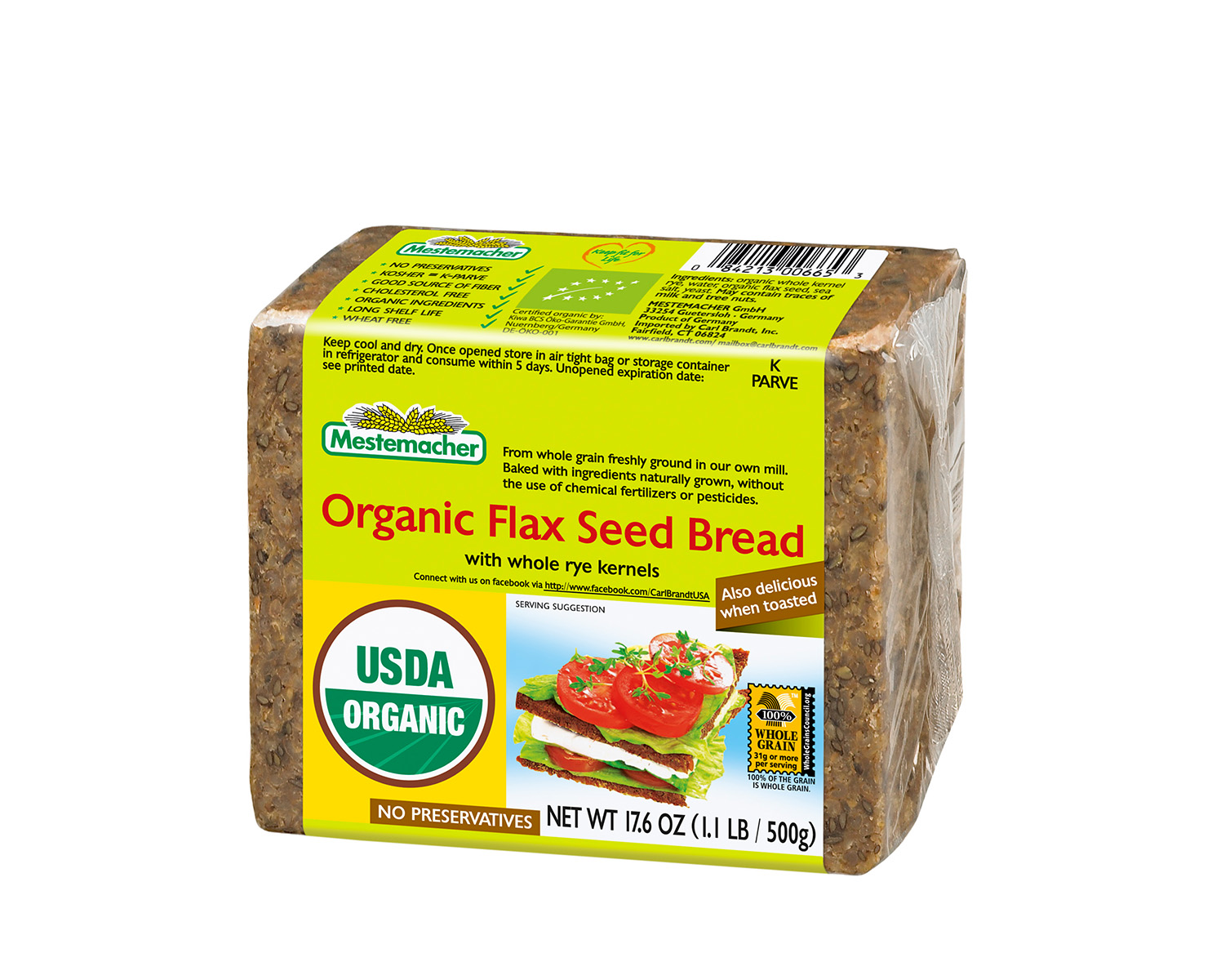 Mestemacher Organic Whole Rye Bread