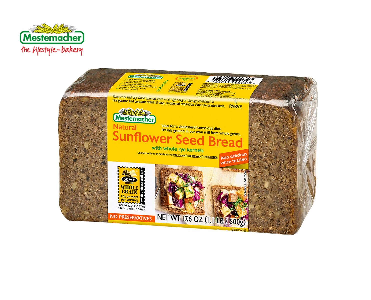 Natural Sunflower Seed Bread Mestemacher