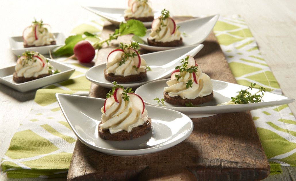 Cream Cheese Cress Radishes Canapés – Mestemacher