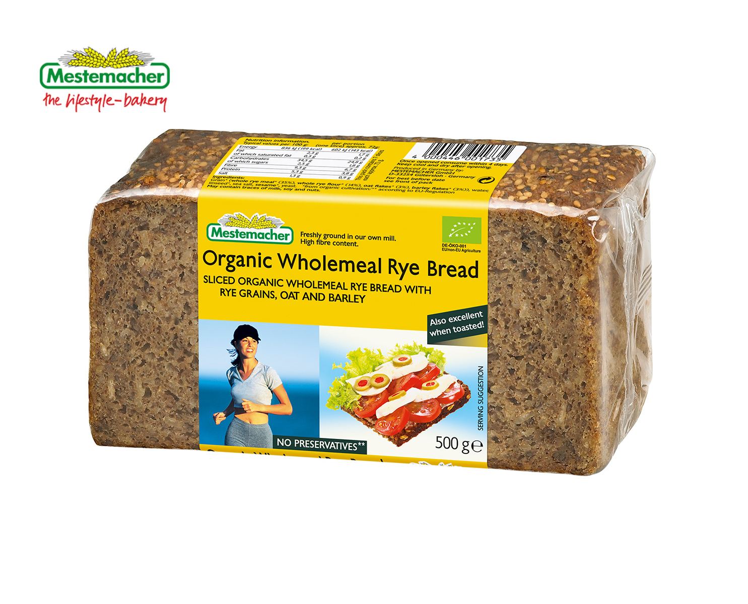 Organic Wholemeal Rye Bread Mestemacher