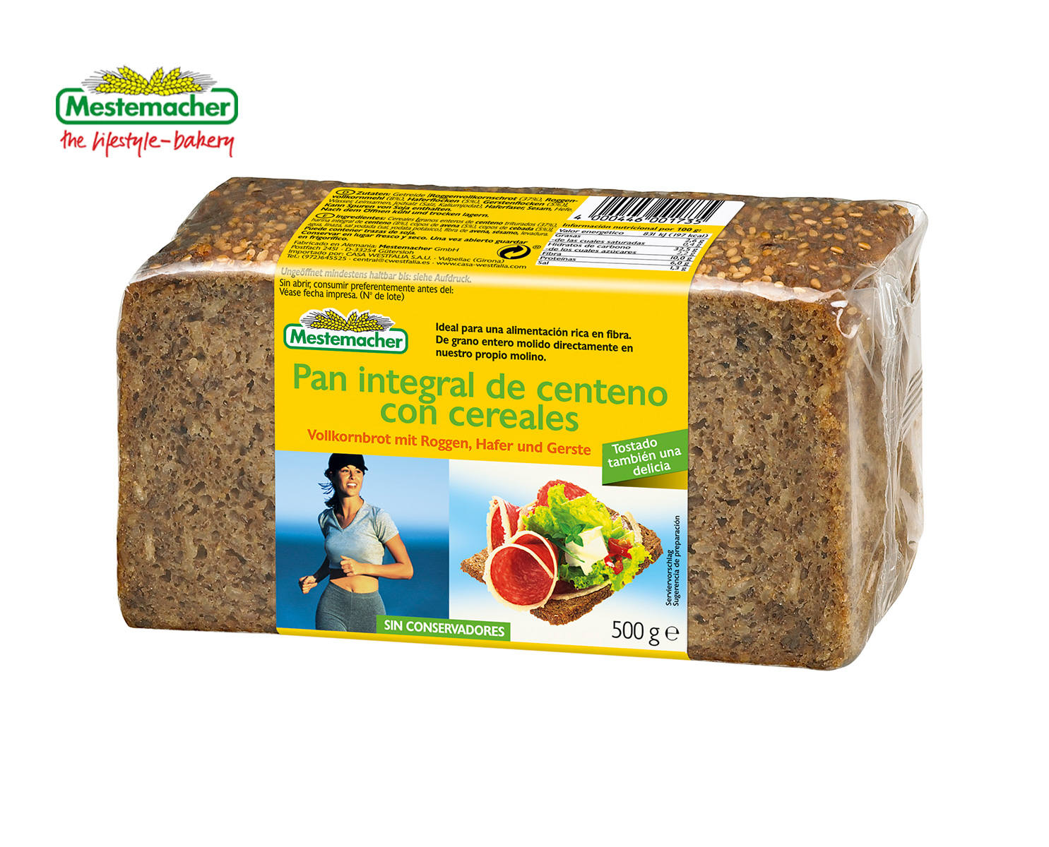 pan de centeno proteinas
