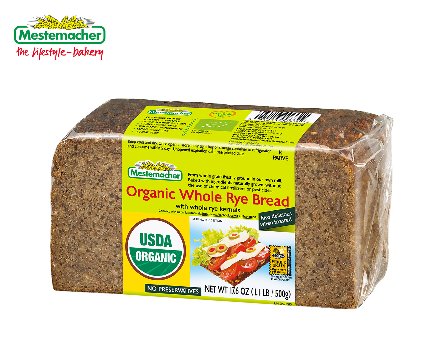 Organic Whole Rye Bread Mestemacher