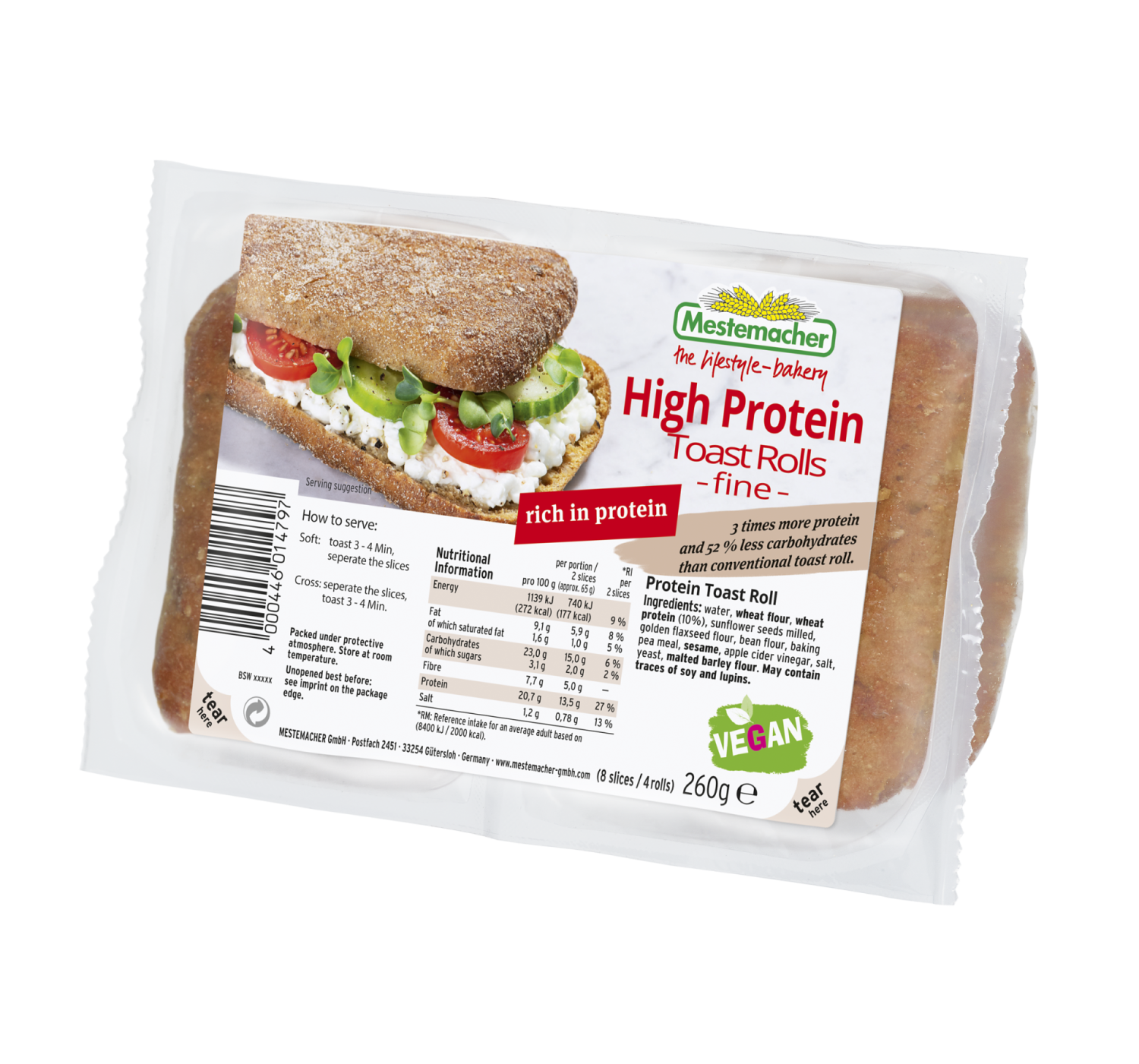 PROTEIN BREADS AND TOAST ROLLS FAMILY Mestemacher